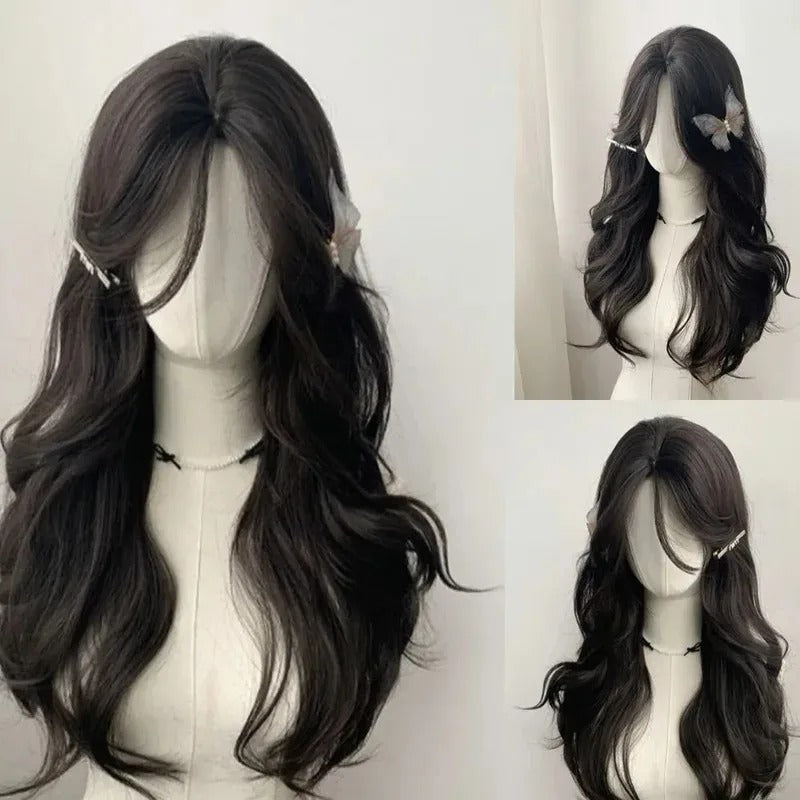Women' Natural-Looking Long Curly Wig with Rose Net - 26-Inch Volume Density (150%!), Full Head Hairpiece Suitable for Daily Use, Cosplay & Lorelai Hair - Size Fits Most ()