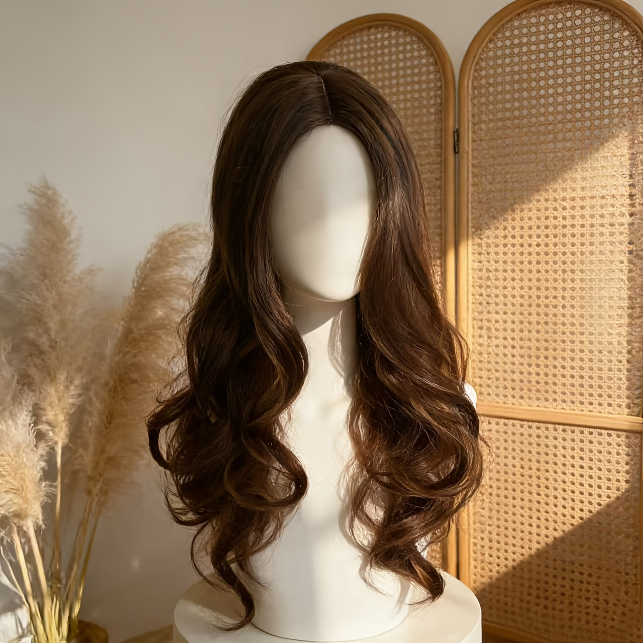 13x4 Lace Front Light Brown Water Wave Wig | 26 Inches, 150% High Density, Versatile for Daily Use, Parties, and Formal Events, Made of High Temperature Fiber