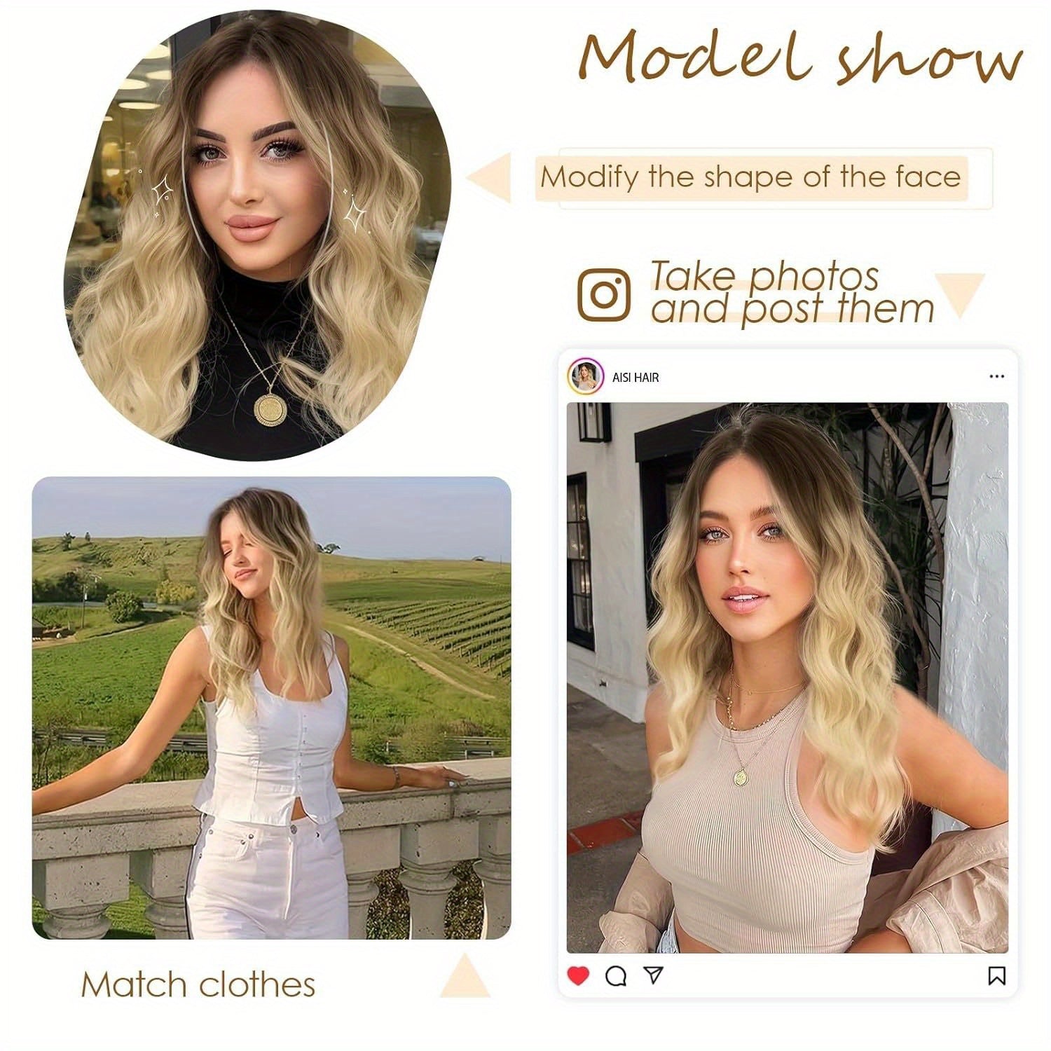 A Long Hairstyle Featuring Gradient Curly Hair for Women, Complemented by a Rose Net Hat Made of High-Temperature Silk, Ideal for Ladies And Girls. This Synthetic Non-Lace Wig Is Perfect for Music Festivals, Role-Playing Events