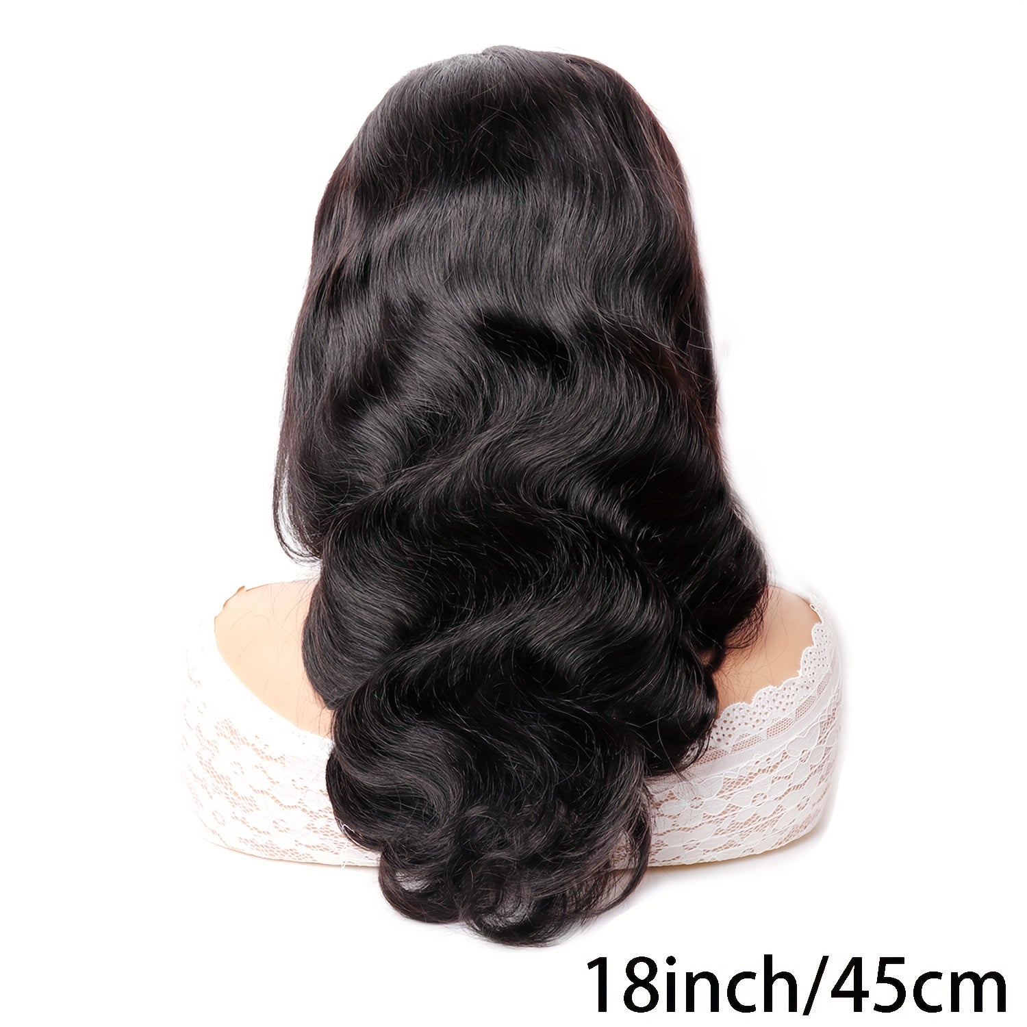 Body Wave Human Hair Wig Suitable for Women - Glueless Full Machine-Made Wig with Bangs | Natural Color Remy Indian Hair | 200% Density Body Wave Texture | for Dreadlock & Braids Styles | Instant Volume Hairpiece