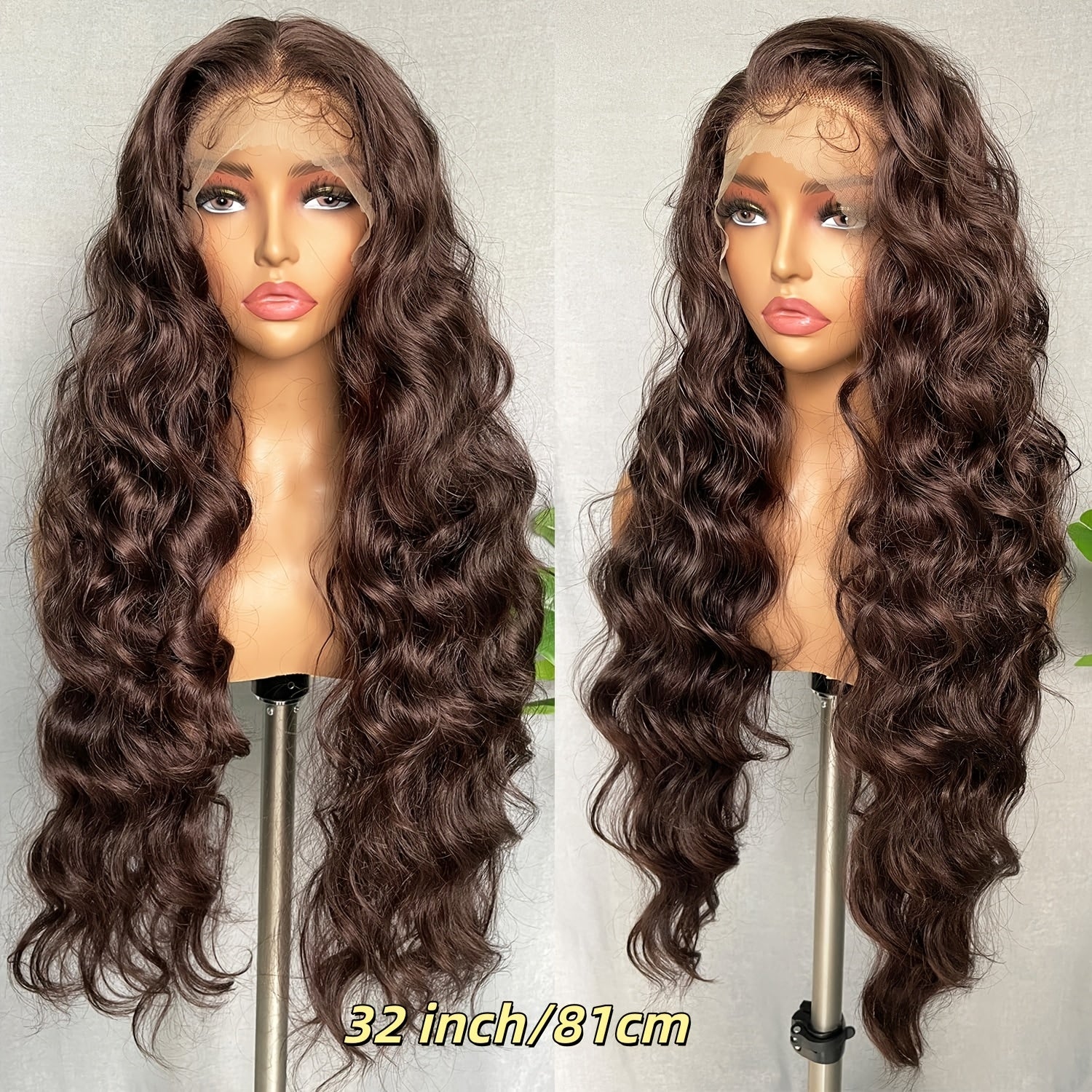 Chocolate Brown Lace Front Wig | 200 Density 13x6 HD Body Wave Human Hair Wig Pre Plucked with Baby Hair, Colored Brown, Unisex-Adult, Brand: Alynn