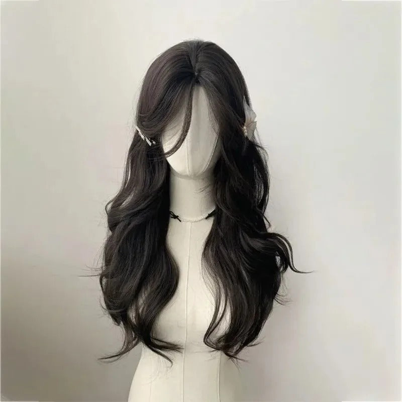 Women' Natural-Looking Long Curly Wig with Rose Net - 26-Inch Volume Density (150%!), Full Head Hairpiece Suitable for Daily Use, Cosplay & Lorelai Hair - Size Fits Most ()
