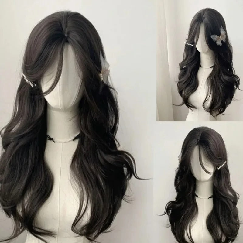 Women' Natural-Looking Long Curly Wig with Rose Net - 26-Inch Volume Density (150%!), Full Head Hairpiece Suitable for Daily Use, Cosplay & Lorelai Hair - Size Fits Most ()