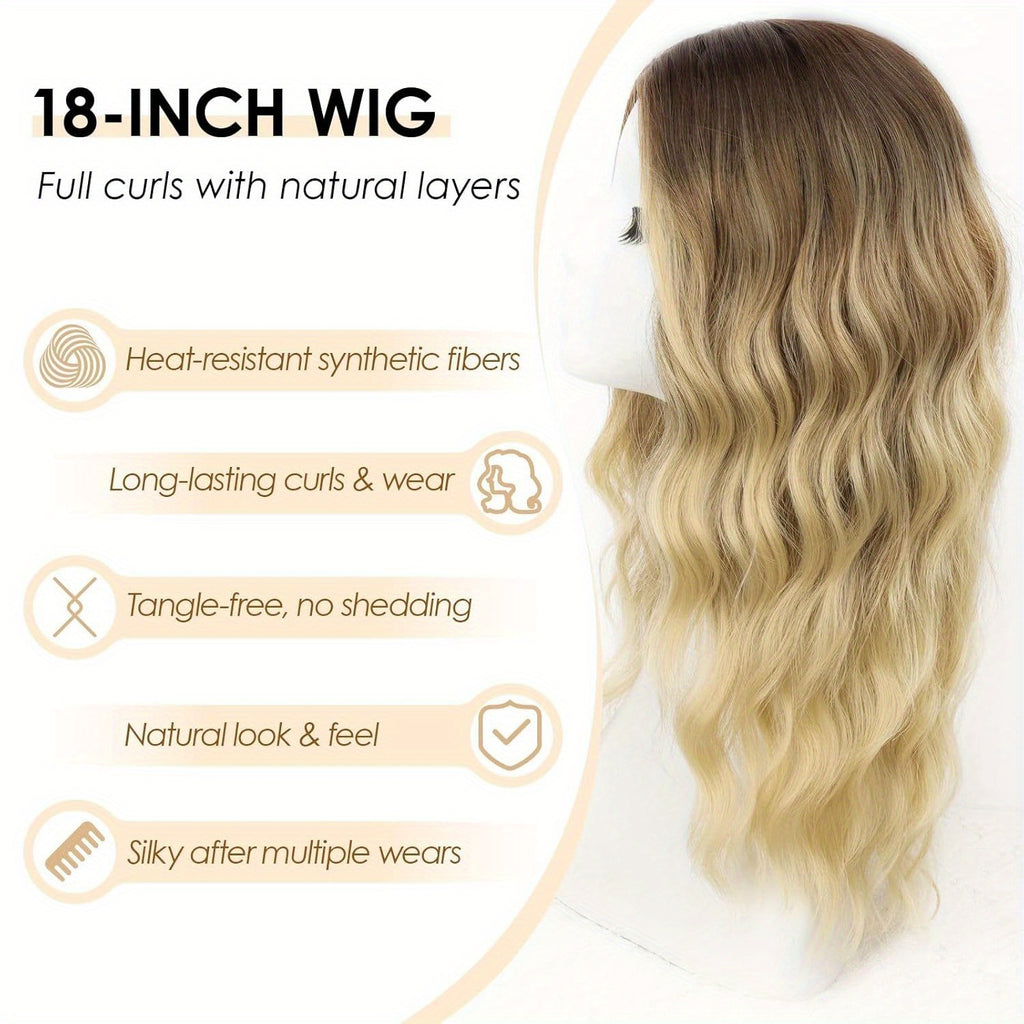 A Long Hairstyle Featuring Gradient Curly Hair for Women, Complemented by a Rose Net Hat Made of High-Temperature Silk, Ideal for Ladies And Girls. This Synthetic Non-Lace Wig Is Perfect for Music Festivals, Role-Playing Events