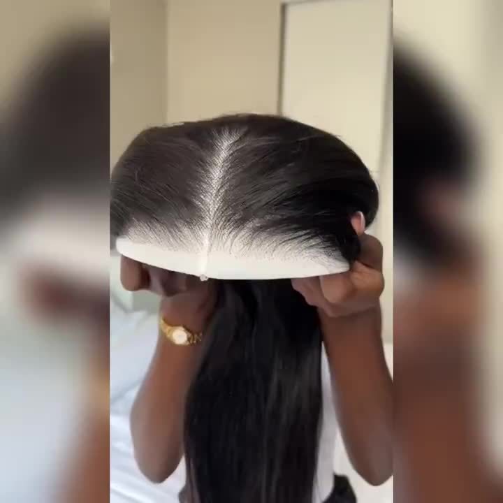 4x4 HD Lace Straight Glueless Wigs Pre Cut 200 Density Lace Front Closure Wigs Human Hair Pre Plucked Lace Frontal Human Hair Wigs For Women Natural Color