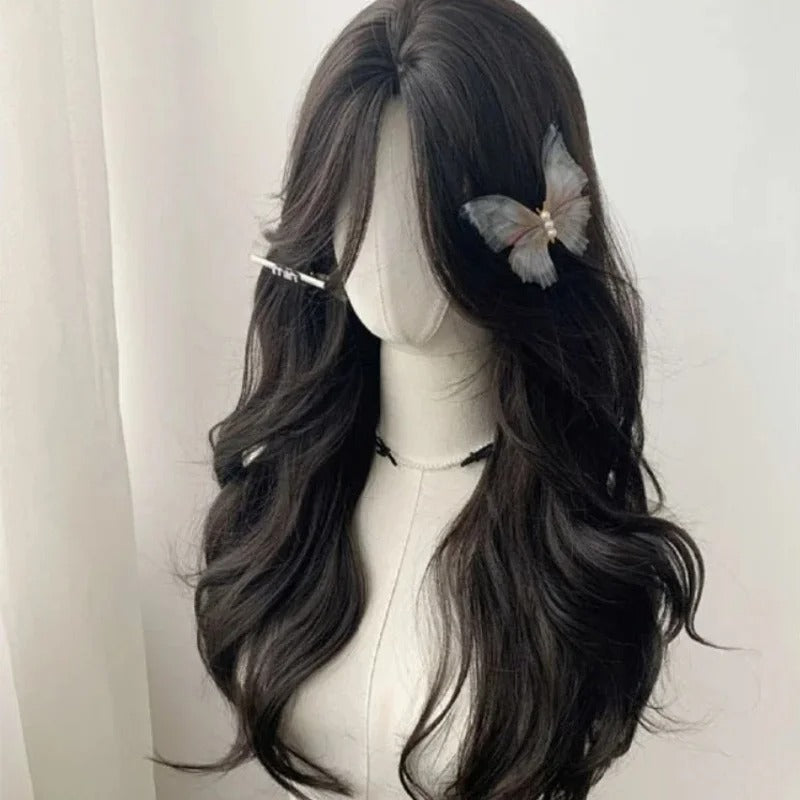 Women' Natural-Looking Long Curly Wig with Rose Net - 26-Inch Volume Density (150%!), Full Head Hairpiece Suitable for Daily Use, Cosplay & Lorelai Hair - Size Fits Most ()