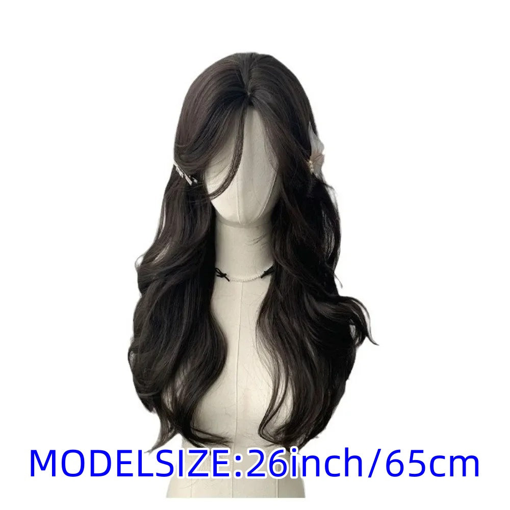 Women' Natural-Looking Long Curly Wig with Rose Net - 26-Inch Volume Density (150%!), Full Head Hairpiece Suitable for Daily Use, Cosplay & Lorelai Hair - Size Fits Most ()