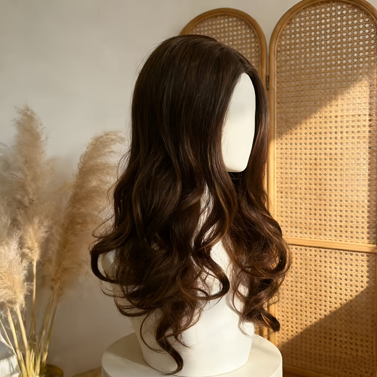 13x4 Lace Front Light Brown Water Wave Wig | 26 Inches, 150% High Density, Versatile for Daily Use, Parties, and Formal Events, Made of High Temperature Fiber