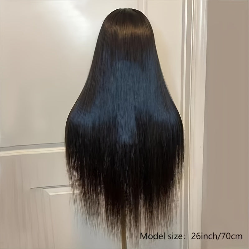 4x4 HD Lace Straight Glueless Wigs Pre Cut 200 Density Lace Front Closure Wigs Human Hair Pre Plucked Lace Frontal Human Hair Wigs For Women Natural Color