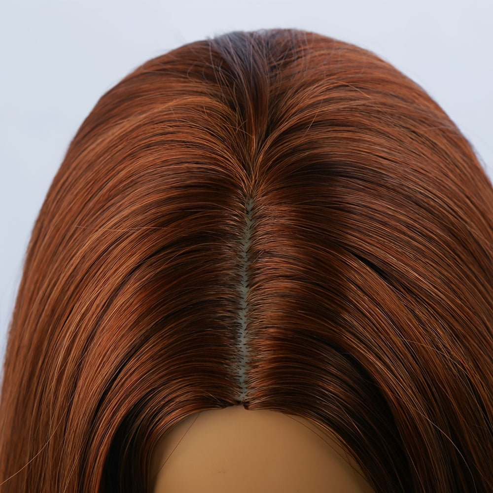 European and American Wig, Long Loose Curly Hair for Women, 26 Inch Chocolate Brown Color Middle Part Synthetic Wig, Beginner Friendly, for Daily, Party, Holiday, Wedding, Valentines